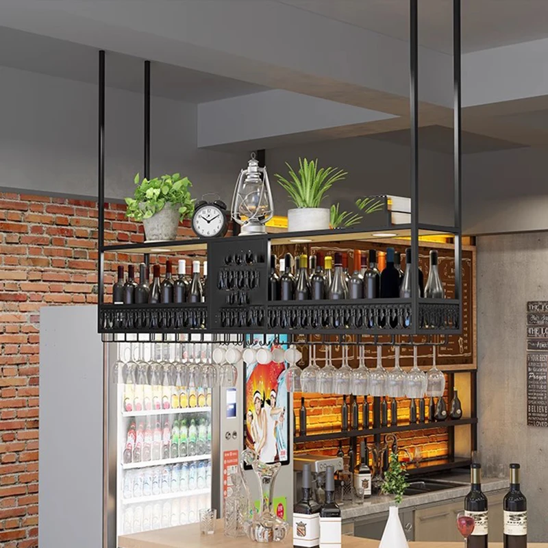 

Shelf Shop Bar Cabinet Wine Rack Display Metal Standing Wall Bar Cabinet Wine Rack Tall Rustic Botellero Vino Home Furniture