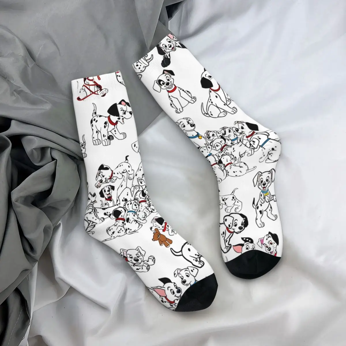 Vintage 101 Dalmatians Crazy Men\'s compression Socks Unisex Disney Street Style Pattern Printed Funny Novelty Happy Crew Sock