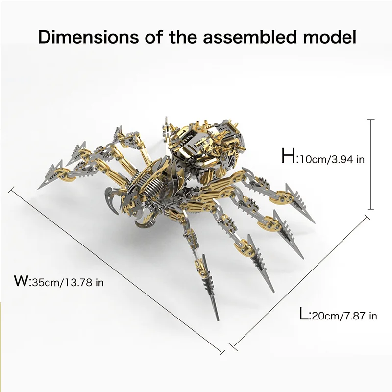 Punk DIY montaje mecánico 3D araña de metal rompecabezas de acero inoxidable kit de modelo de descompresión juguete de regalo personalizado