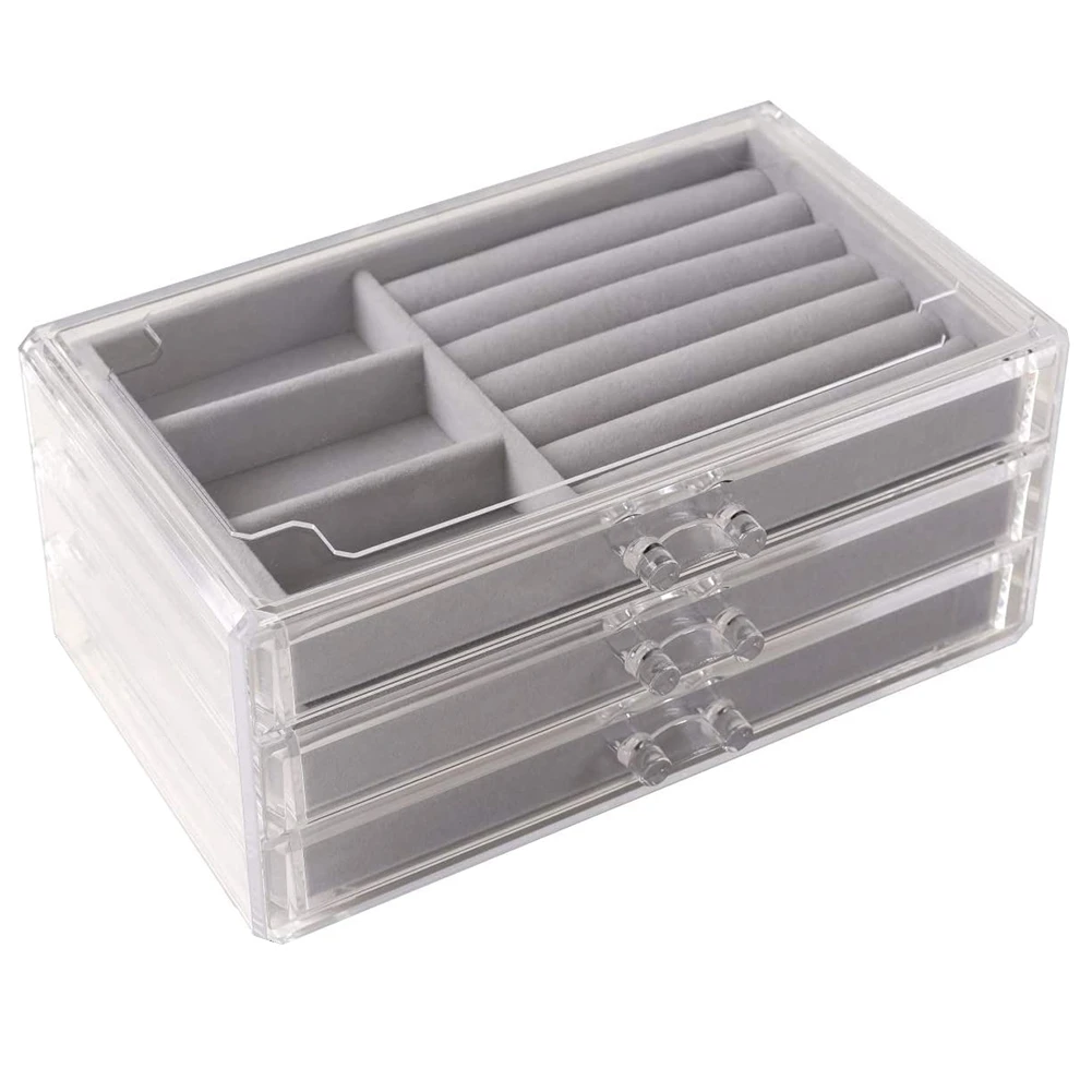 

Jewelry Storage Box Transparent Earrings Earrings Ring Small Jewelry Simple Multi-Frame Acrylic Storage