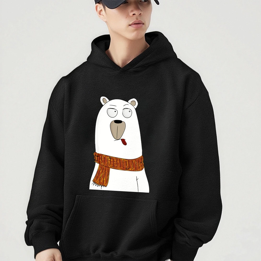 

Sweatshirts Y2K With White Bear Graphic Oversized Woman Streetwear Comforable Sweater Casual Loose Fit Unisex Winter Clothing