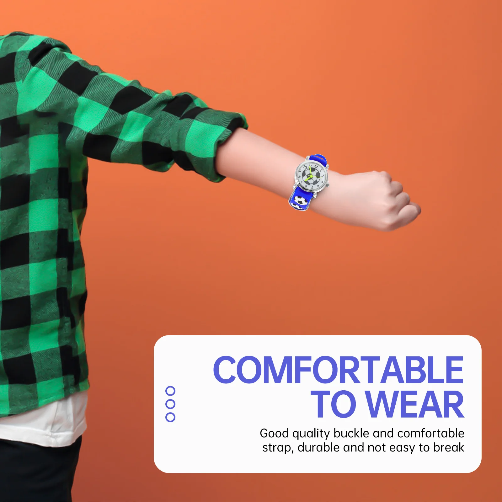 1 قطعة ساعة معصم كارتون كرة القدم نمط لينة حزام قابل للتعديل ساعة للطلاب هدية الوقت أداة التعلم #1