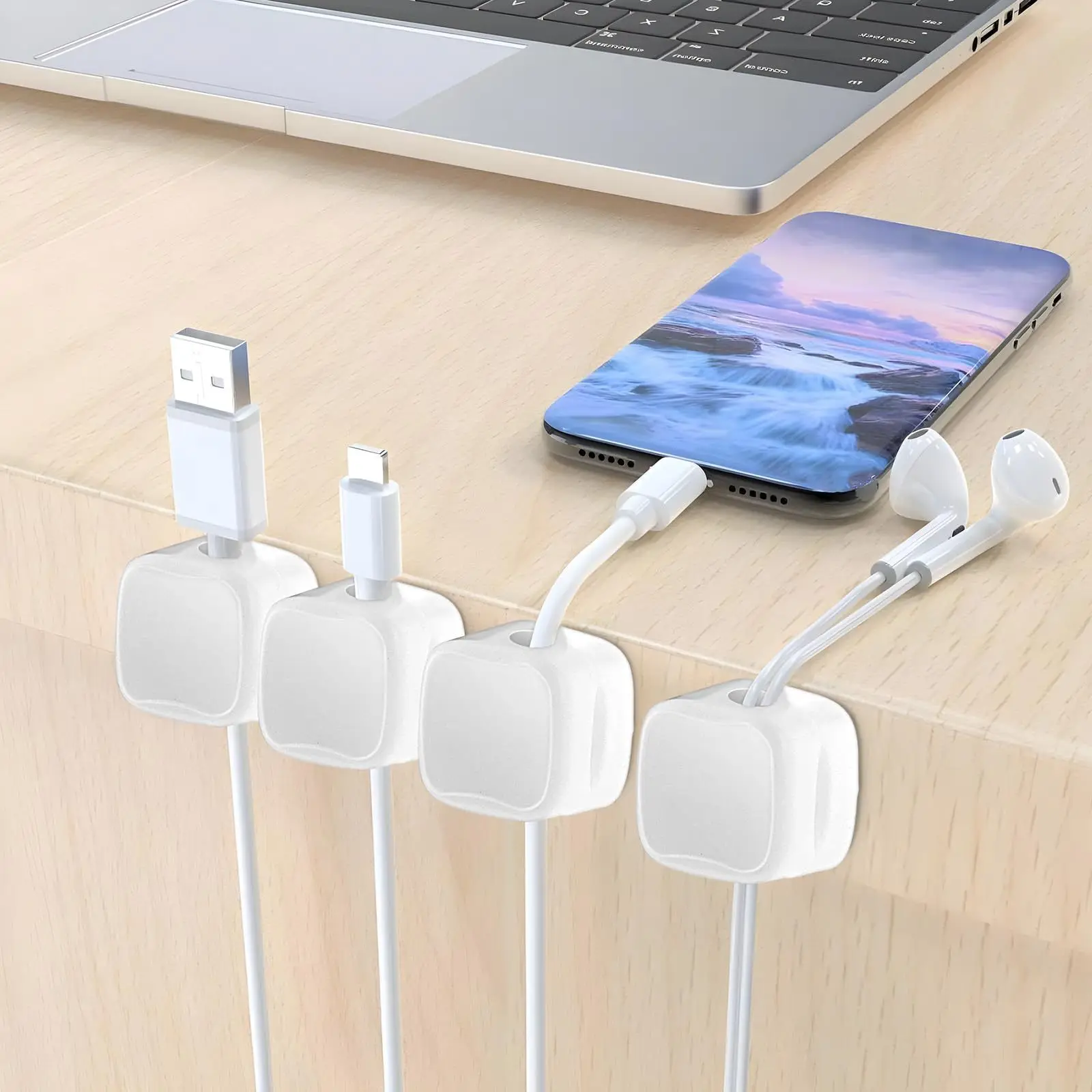 6PCS Cord Organizer, Cord Keeper, Cable Organizer Holder, Cable Management, Earbud and Charging Cable Winder and Organizer