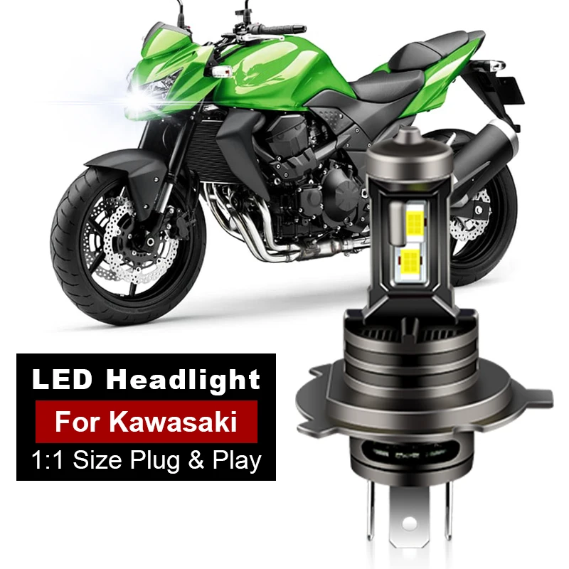 1/2PCS H4 9003 Led Headlight For Motorcycle For Kawasaki Z750 Z1000 GPZ500 GPZ900 Ninja 250 ZX9R Vulcan 1500 1600 Vulcan S 650