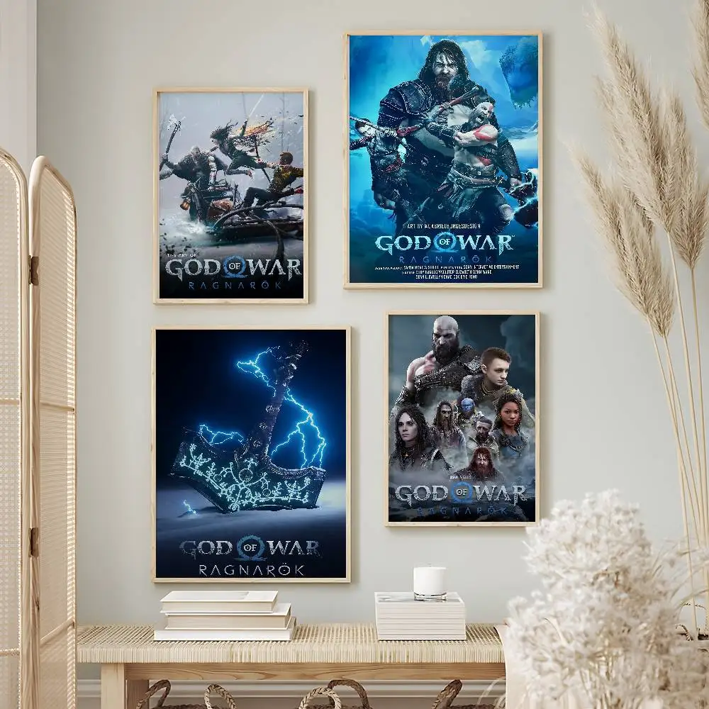 Trending Game God of War Ragnarok Premium Self-Adhesive No Residue Wall Sticker for Home Office Bar Decor