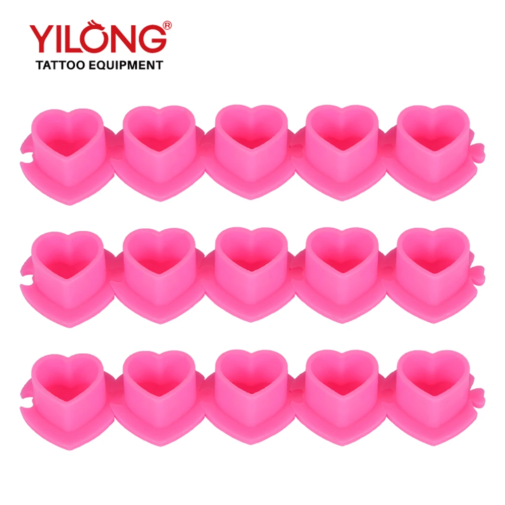 Disposable Tattoo Ink Caps Heart Shape Tattoo Ink Cups with Stable Base 200pcs  Permanent Makeup Pigment Holder Container Cap