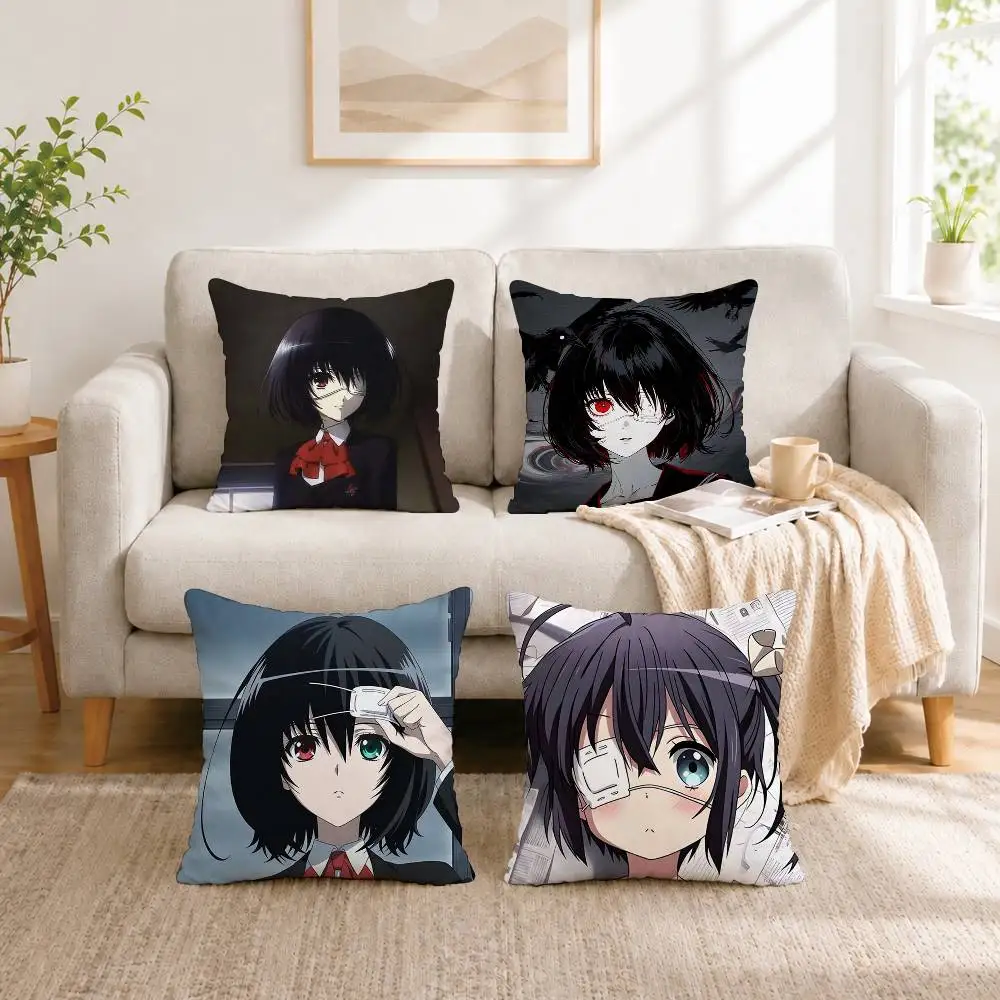 A-Anime Another Mei Misaki Square Double-Sided printed Pillow Case Bedroom Bedside Pillow Sofa Cushion Cover Gift