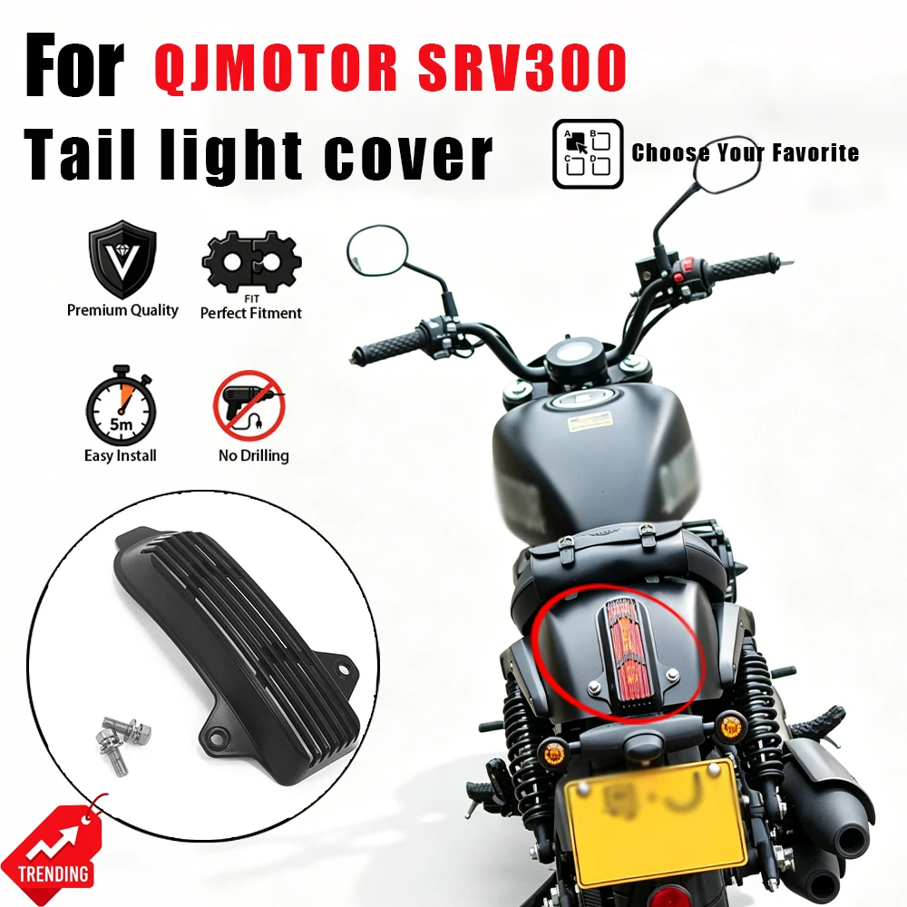 

Black Warrior Style Tail Light Cover Decorative Shell Brake Lamp Protector Modified Motorcycle Accessories for QJMOTOR SRV300