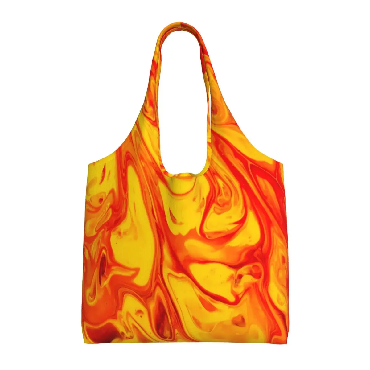 Splatter Print Shopper Bag Marble Fire Shopping Bags Female College Cloth Tote Bag Funny Print Handbags