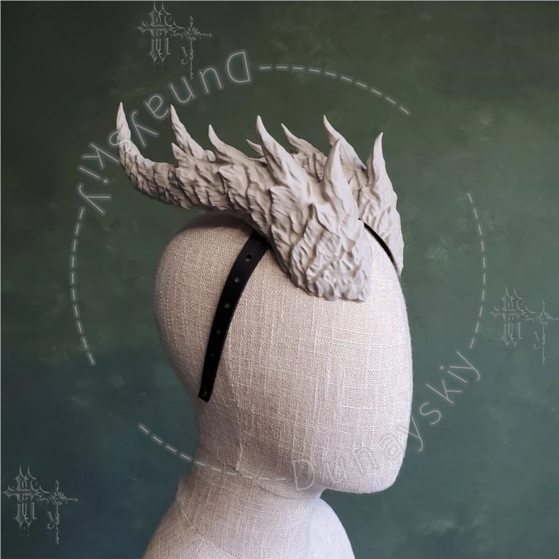 Demon Horns Headwear Accessories For DND Dragon Horns Cosplay Headband Spiky Fantasy Halloween Party Anime Roleplay Costume Cos view 3