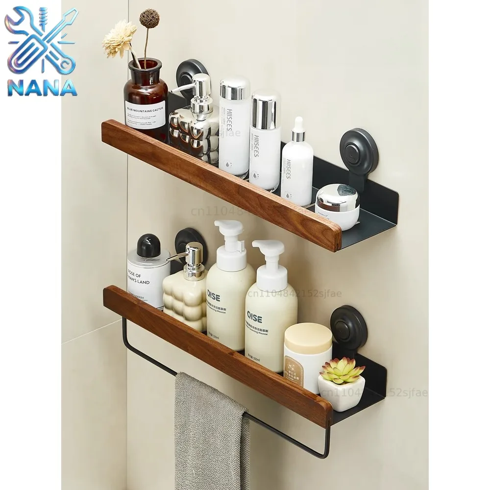 Suction cup walnut toilet rack Chinese bathroom toilet washbasin toilet wall without punching