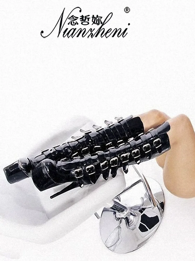 

Bling Matte Exotic Dancer Boots 20cm Knee High Gladiator Platform 6inch Heels Sexy Gothic Clubbing Stripper Show Footwear