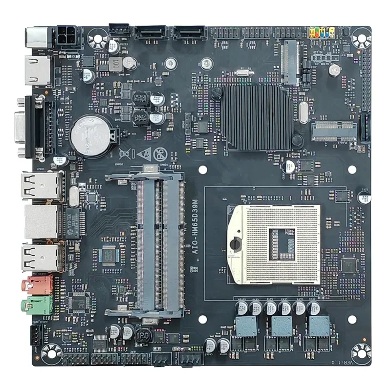 Carte mère d'ordinateur tout-en-un HM65, mémoire DDR3 avec interface COM, carte mère de contrôle industriel ITX, alimentation DC12V-19V