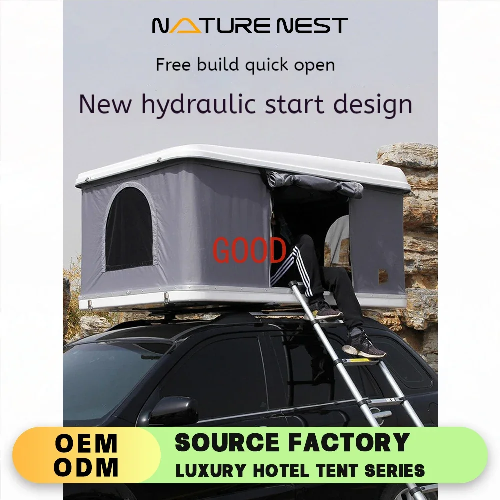 

Fully Automatic Foldable Fiberglass Canvas Car Roof Tent Car Outdoor Camping SUV Waterproof Self-driving Tour