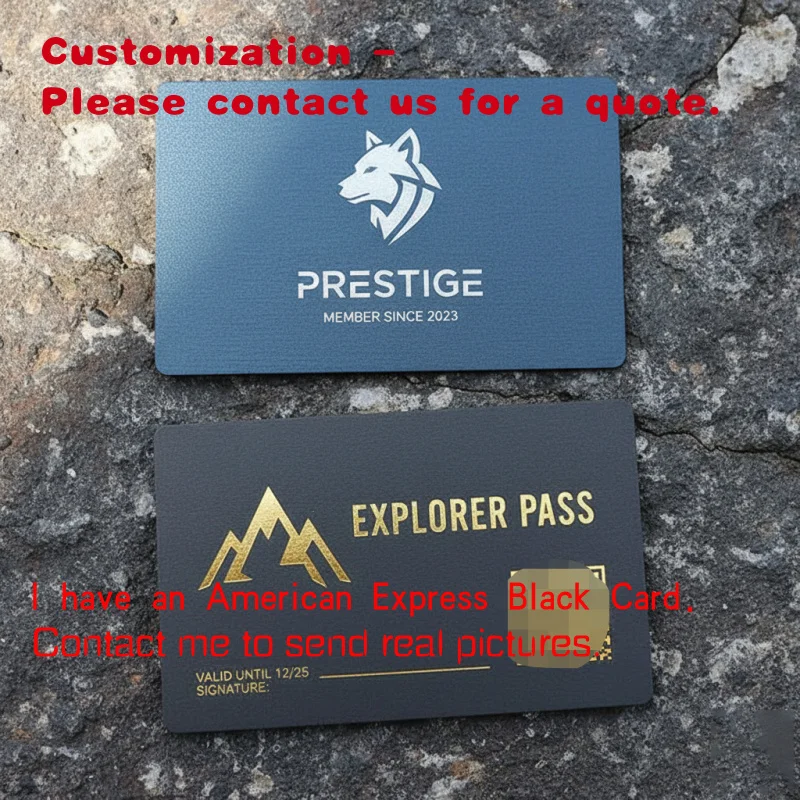 

custom.Membership Custom Printed Luxury Black Sliver Design Sublimation Playing Visit Name Custom Blank Metal Business Card