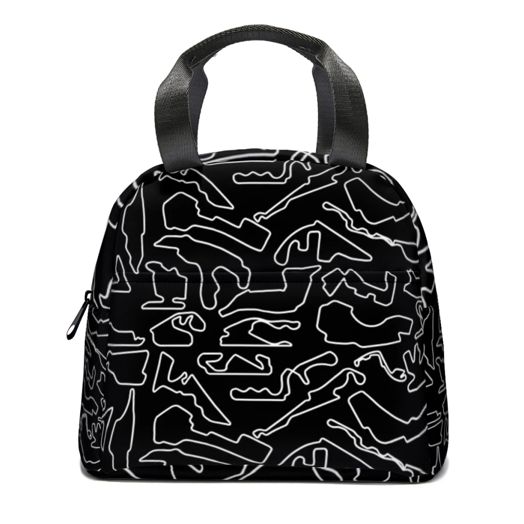 F1 20232024 Tracks (Black) Lunch Box Women Multifunction Cooler Thermal Food Insulated Lunch Bag Kids Portable Picnic Tote Bags