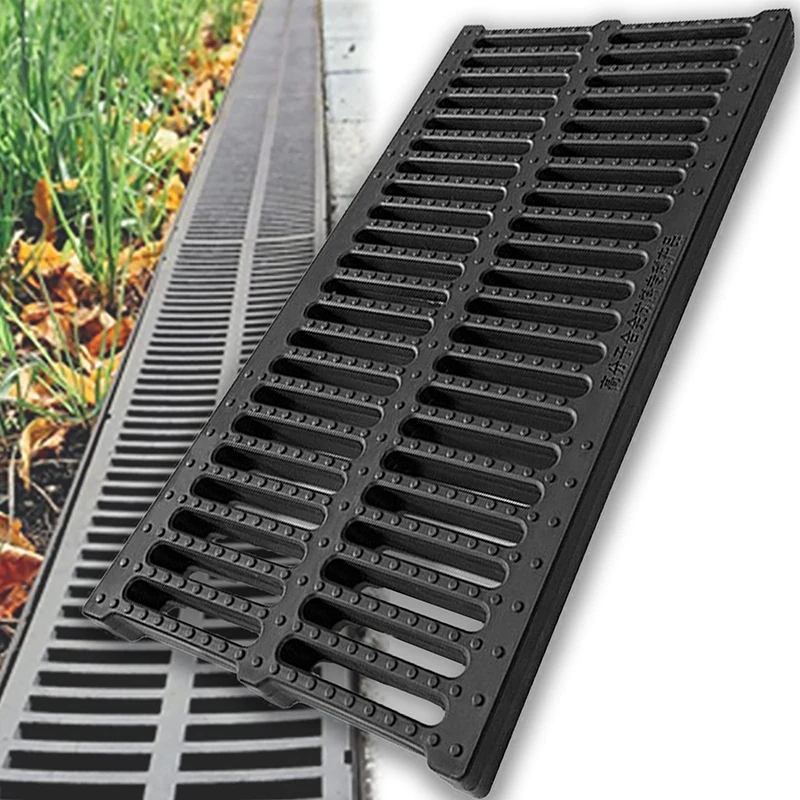 

High Strength Resin Plastic Kitchen Sewage Ditch Drainage Sewer Trench Plate Grid Rainwater Grate Rectangular Manhole Cover