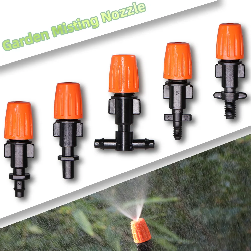 

15PCS Garden Watering 1/4'' Misting Nozzle Drippers Sprayer Atomizing Sprinklers Drip Irrigation System Fitting with Connectors