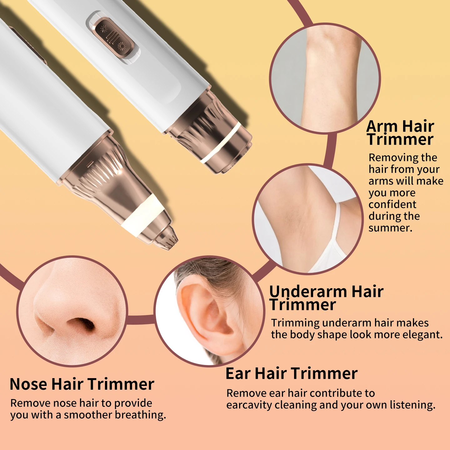 OMUONE 2 in 1 Electric Hair Trimmer for Women Dual Head Lady Shaver Dual-purpose for Shaving