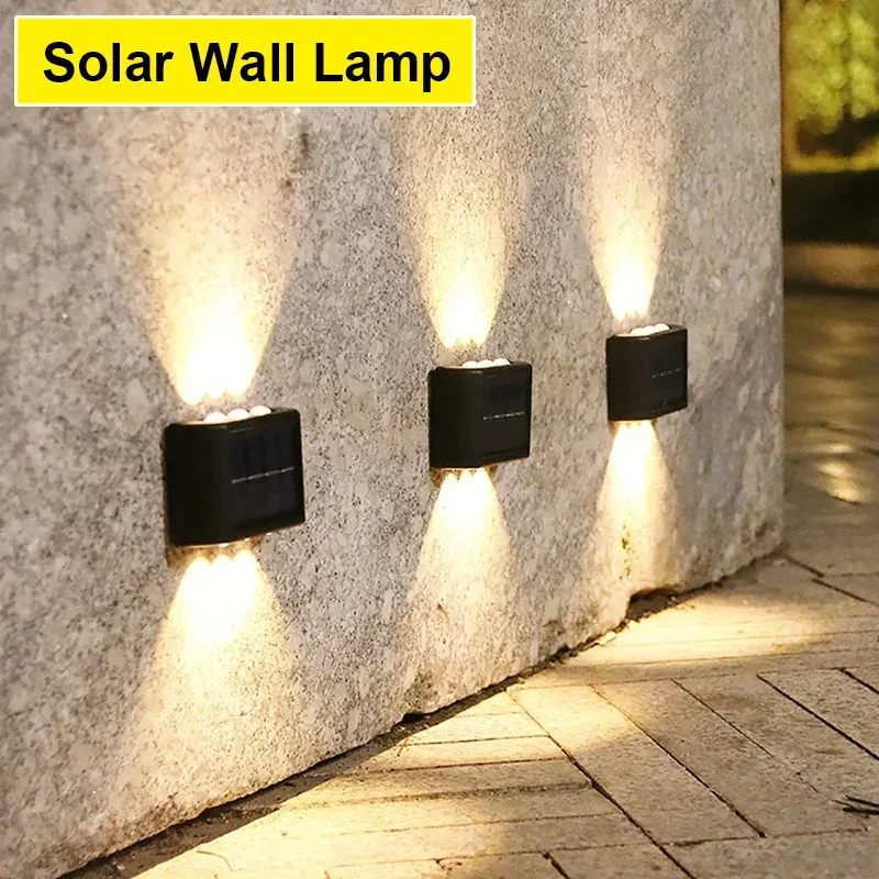 

Outdoor Solar LED Wall Lights Waterproof Led Solar Lamp Up And Down Luminous Lighting For Garden Balcony Yard Street Decor Lamps