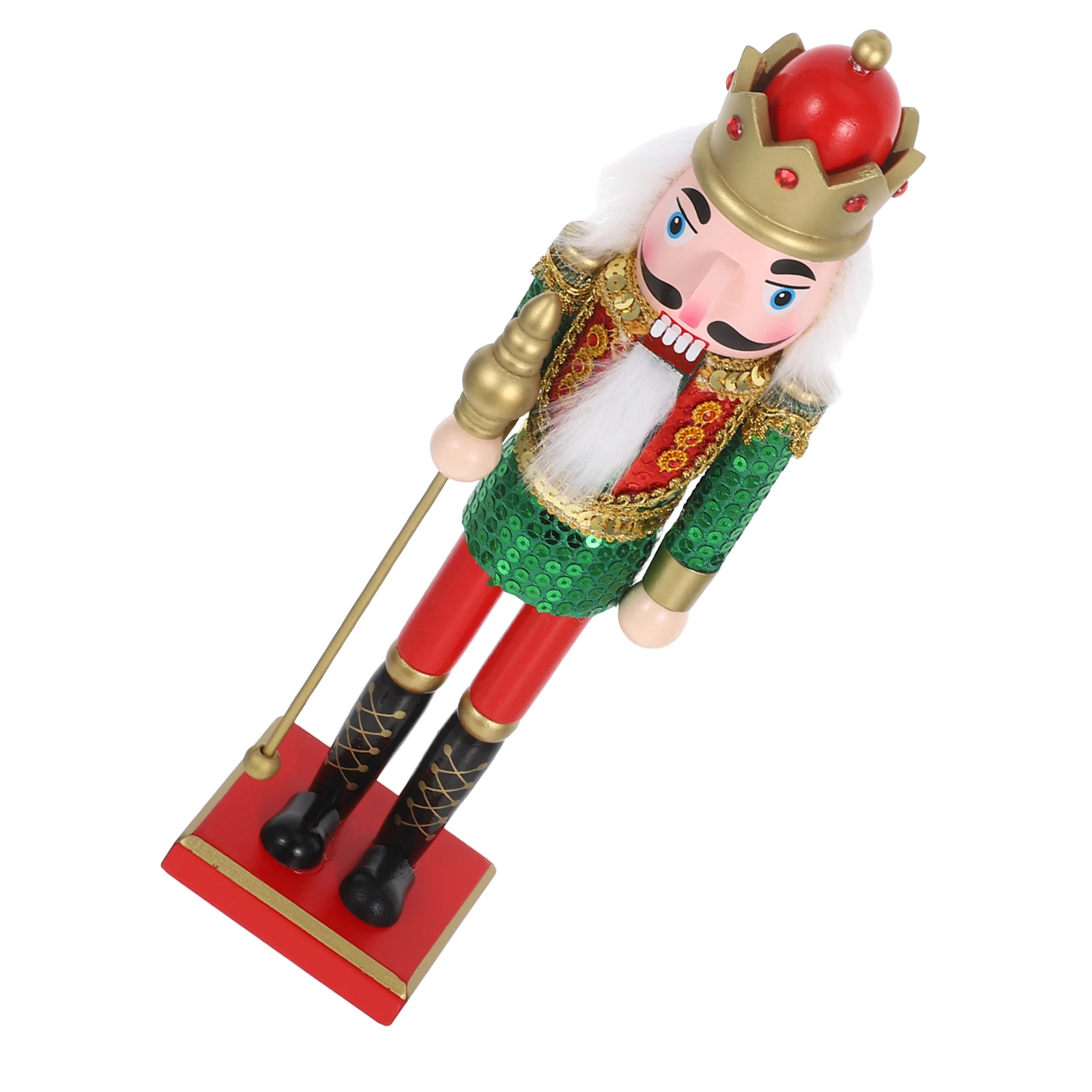 

Wooden Christmas Nutcracker Decoration 38Cm Festive Holiday For Home Office Desktop Tree Ornament Bravery Symbol Bright Color