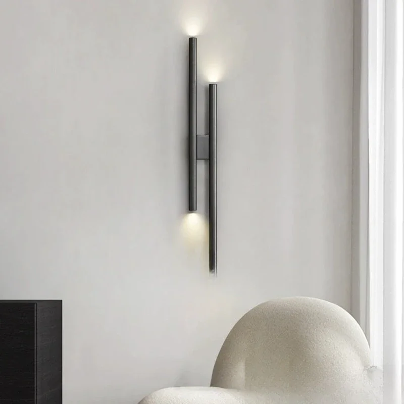 مصباح حائط بسيط من النحاس بالكامل، جدار خلفية تلفزيون غرفة المعيشة، شريط رئيسي إبداعي بسيط ذو طابع واحد