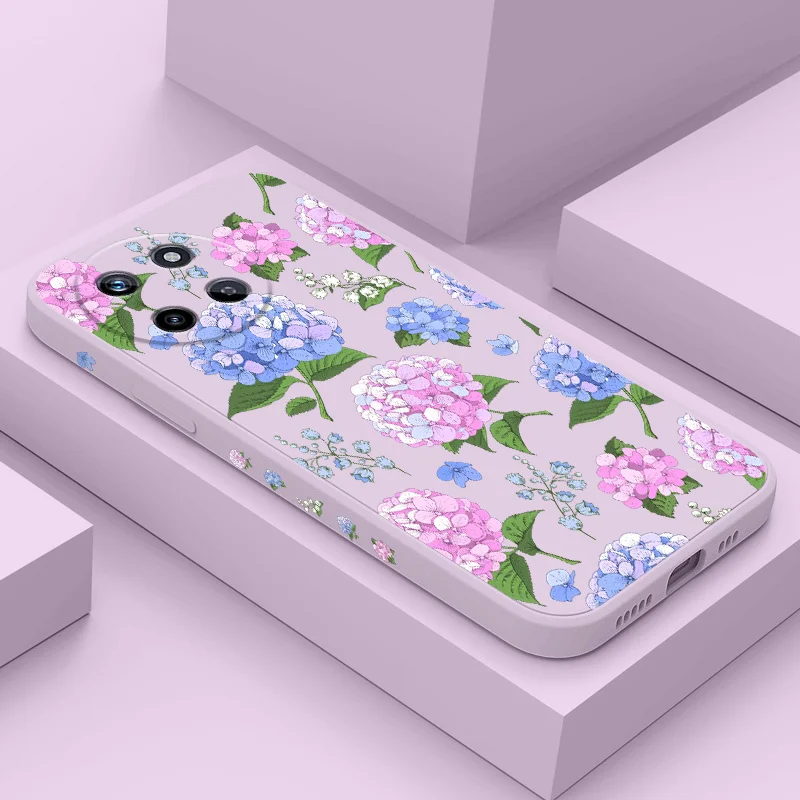 

Beautiful Hydrangeas Phone Case For OPPO Realme 14 13 12 11 10 9 9i 8 8i 7 Pro Plus C35 C21Y C25Y C25 4G 5G Liquid Silicone Cove