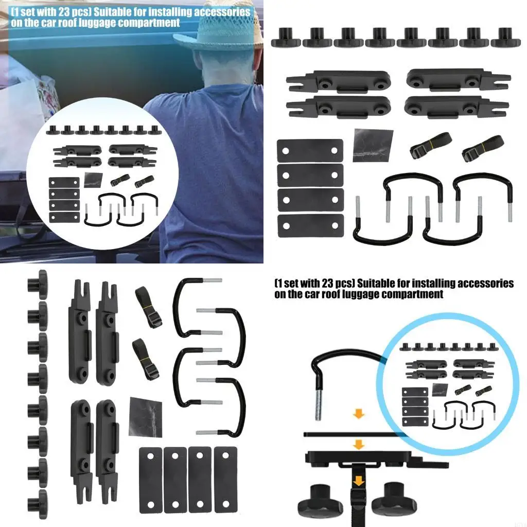 

23 Pieces Quick Installation Roof Rack Attachment Including Straps for Easy Assembly in Minutes Without Tools D7YA