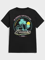 Summer Adventure Towards The Sun Jouiney 1998 T-Shirts Men Oversized Cotton Tee Clothing Summer O-Neck Tops Casual Loose T Shirt