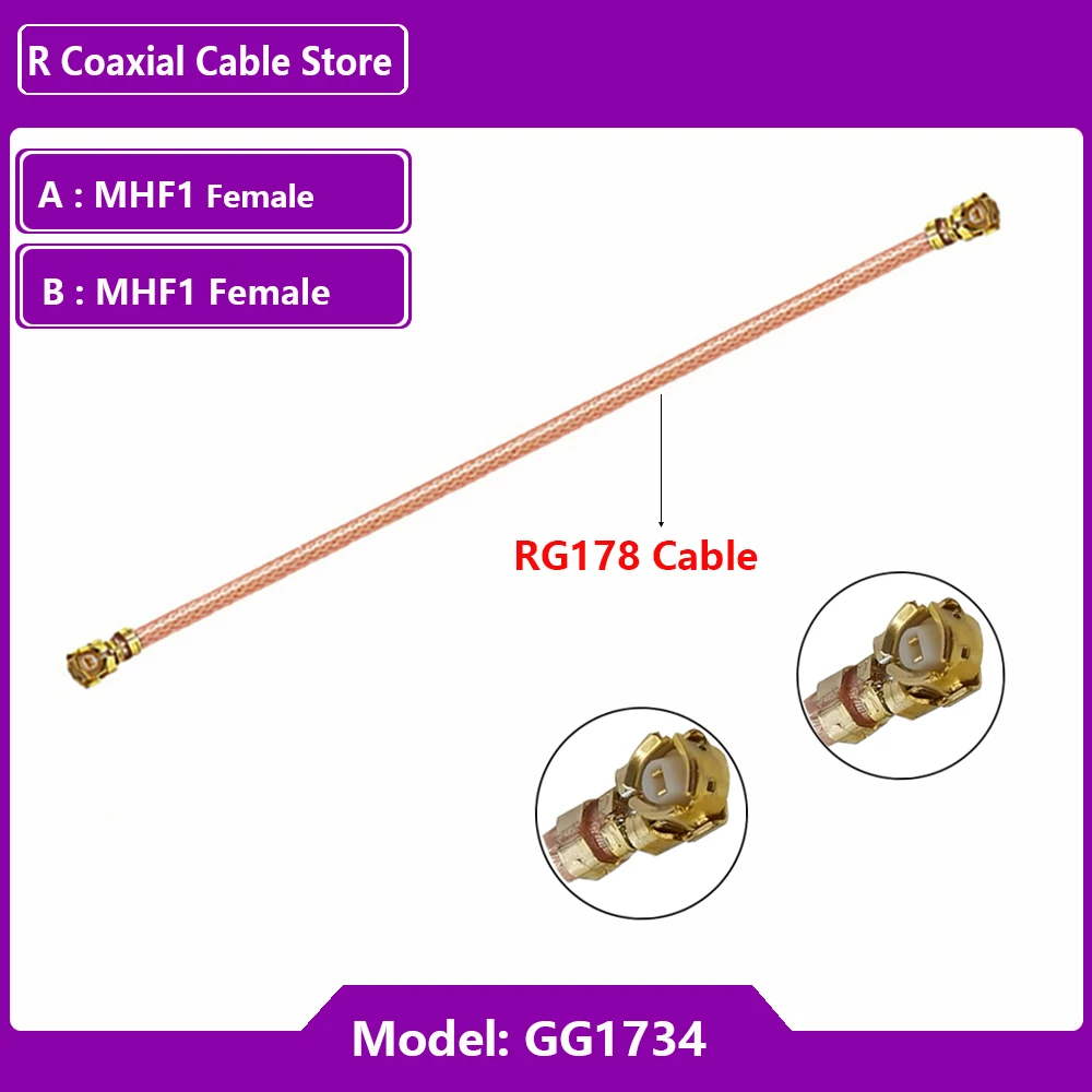 5PCS U.fl MHF Female to U.fl MHF Female WIFI Antenna Extension RG178 Cable RF Coaxial 1.13MM 0.81 Pigtail for Router 3g 4g Modem