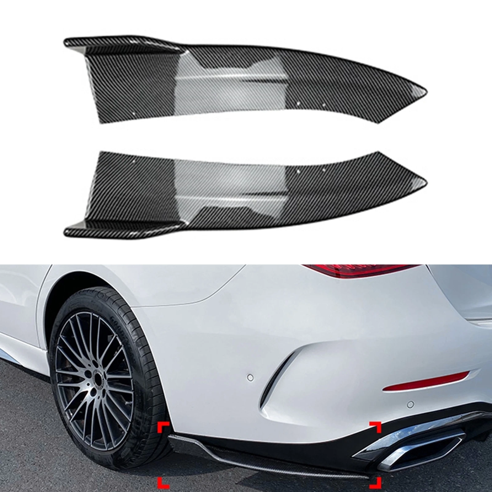 

For Mercedes Benz C Class W206 C200 C260 C300 AMG 2022-2024 Boot Splitter Rear Bumper Side Spoiler Cover Air Vent Trim Protector