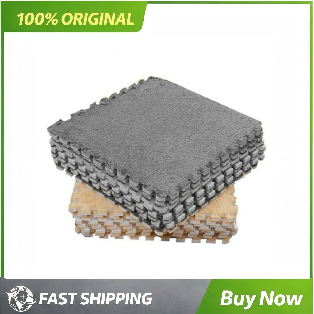 Plush Foam Interlocking Carpet Tiles Stylish Look 11.8 X 11.8in Soft  Interlocking Foam Tiles Rugs Versatile for Bedroom