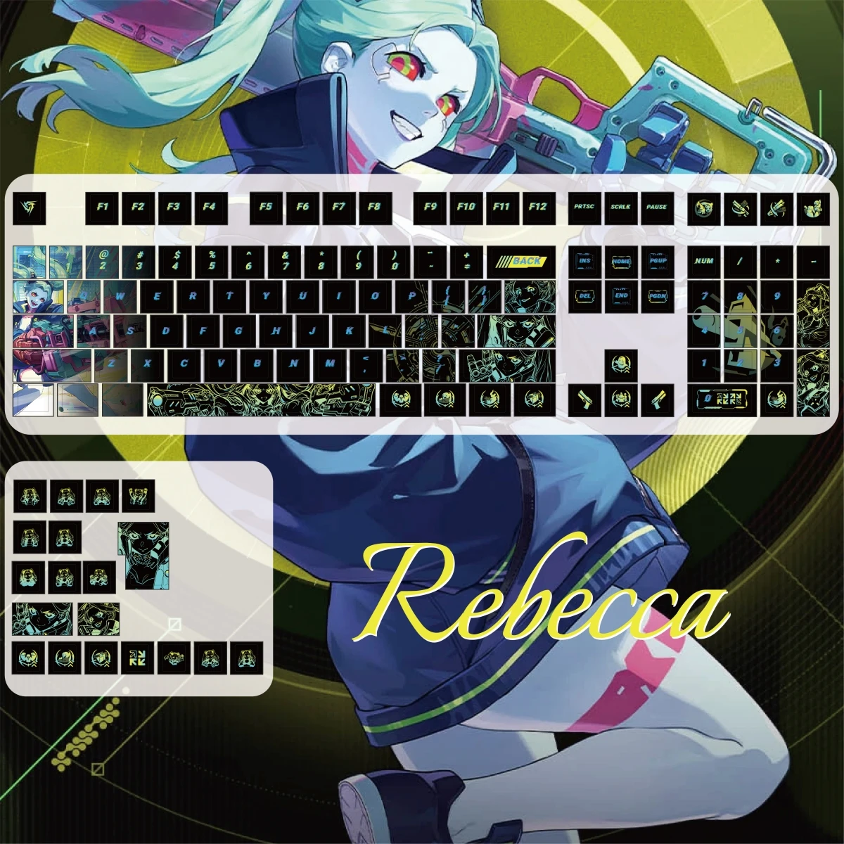MAIMOOO Wuthering Waves Rebecca Keycaps PBT Custom Cherry Profile レベッカ Cartoon Anime Game Keycap for Mechanical Keyboard Gifts