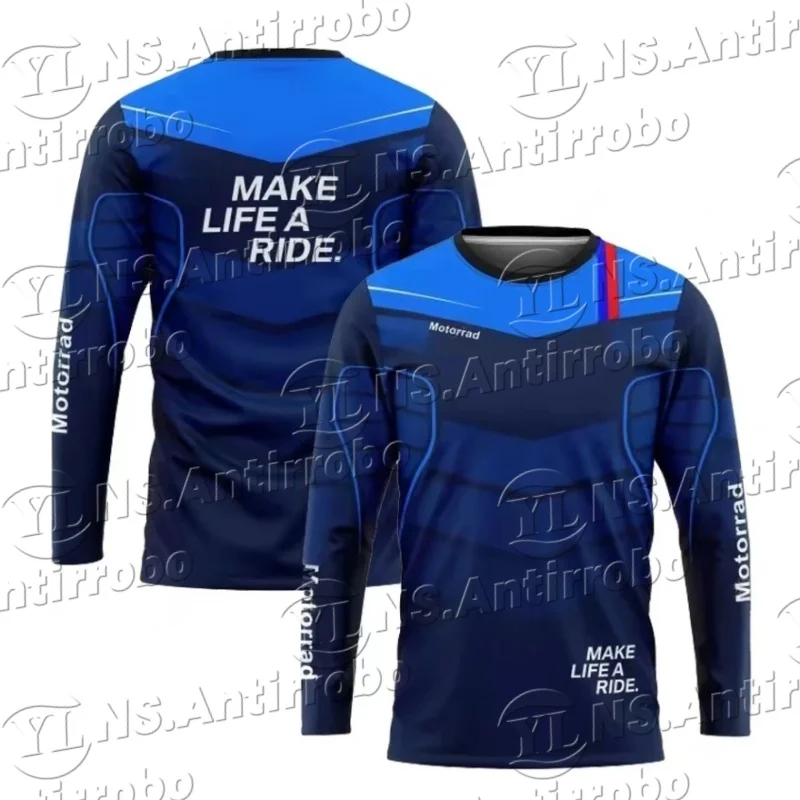 

For BMW Motorrad R1250GS/R1200GS/ F850GS Long T-Shirt Touring Motorcycle Racing ADVENTURE Navy Blue Not Fade Anti-UV Jerseys