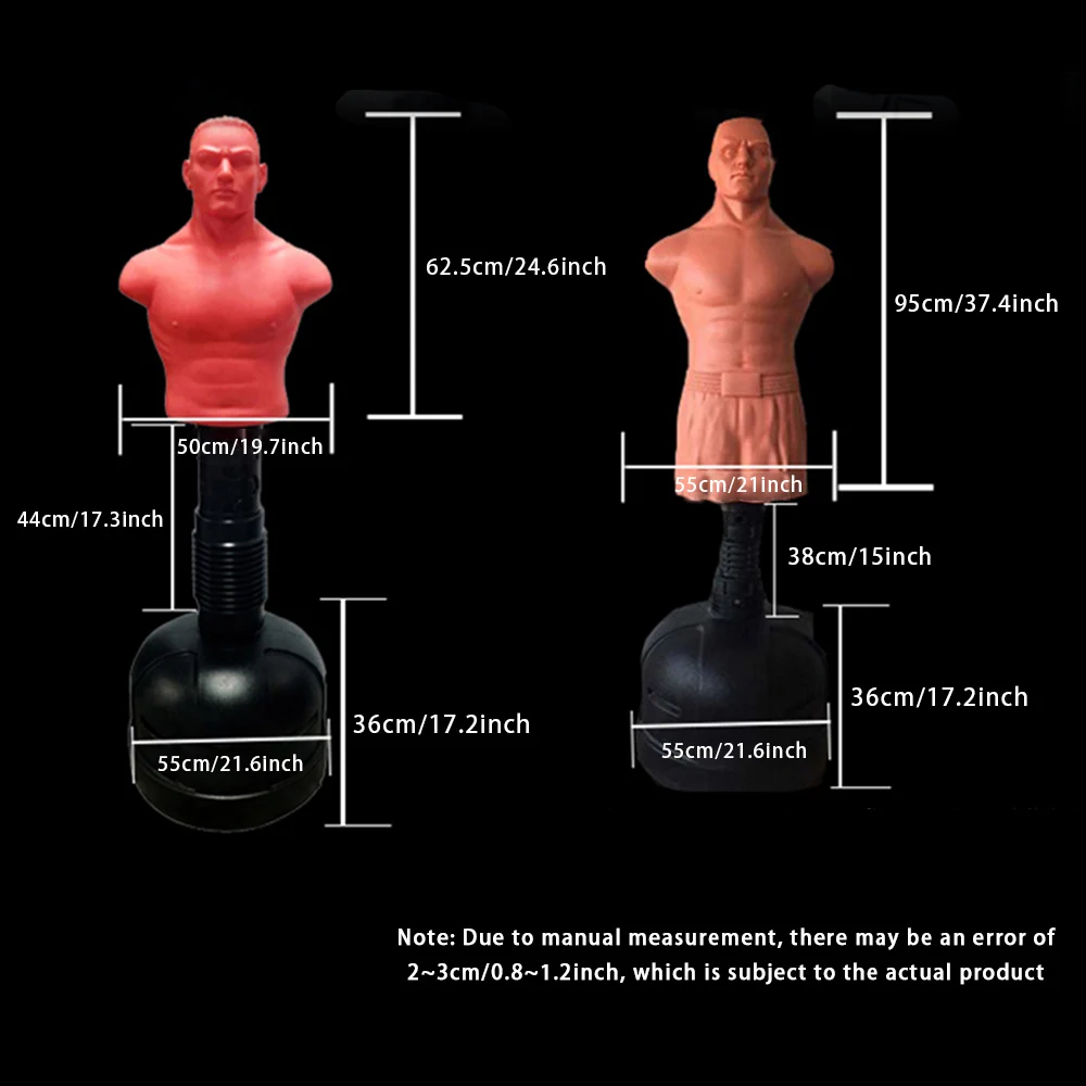 Mannequin Dummy Punching Bag Silicone Boxing Stand MMA Muay Thai Martial Art Kickboxing Body Bag Head Torso Training Equipment