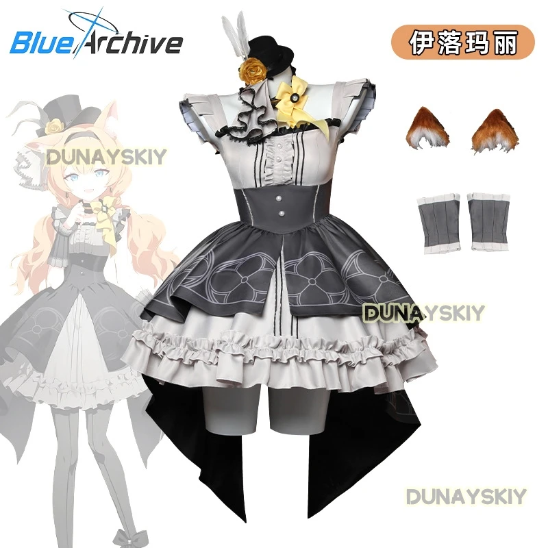 Iochi Mari Cosplay Game Blue Archive زي الباروكات ماري فستان الأذن الزي البدلة حفلة الهالوين الملابس الموحدة للنساء فتاة