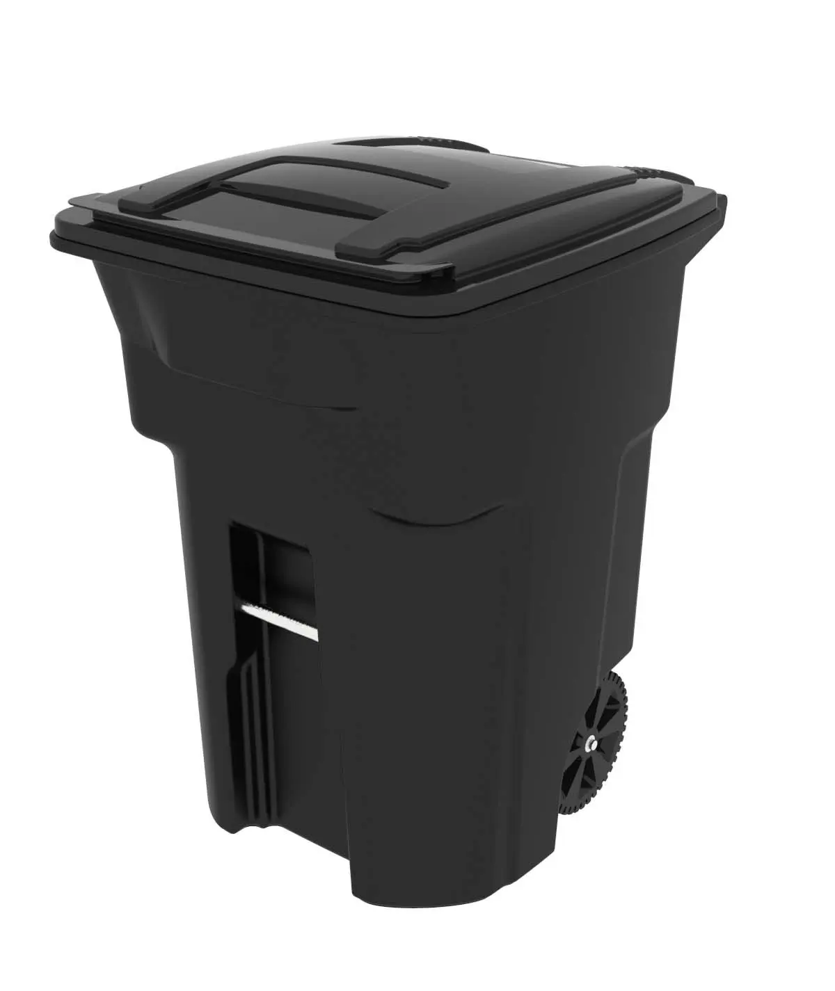 

79296-R1200 96 Gallon Black Trash Can with Wheels and Attached Lid, Custom