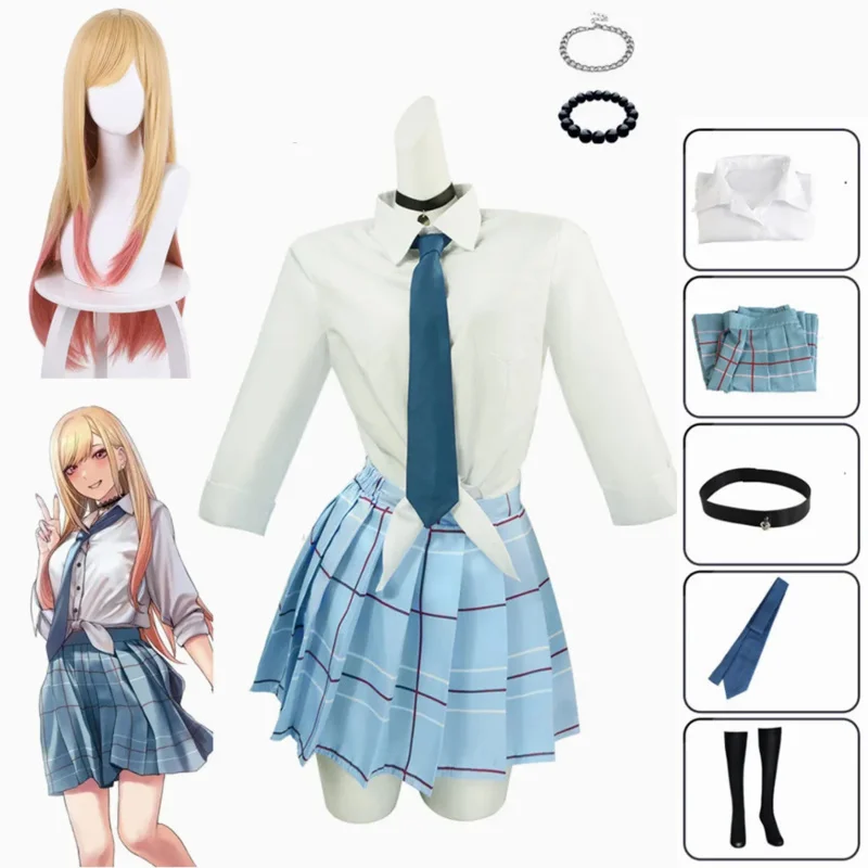 

2025 New Anime My Dress Up Darling Marin Kitagawa Costume JK Uniform Bracelet Skirt Outfits Event Carnival Suit Cosplay