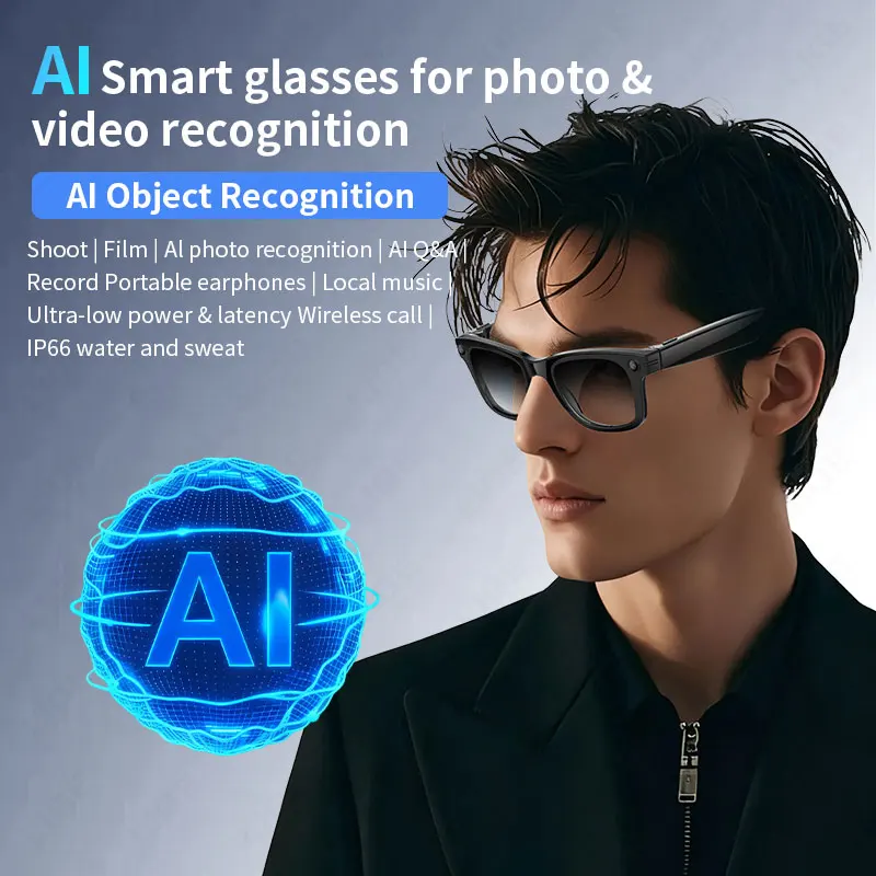 LIGE 500 Вт HD AI умные очки фотохромная многофункциональная камера Bluetooth вызов музыкальный плеер голосовой помощник переходные солнцезащитные очки