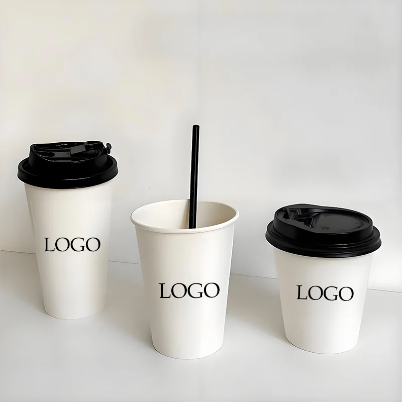 

200 шт., 250 мл бумажные стаканчики, персонализированные стаканчики на заказ, печать чашек с логотипом компании, чашки для мероприятий, одноразовые стаканчики на заказ, логотип на заказ