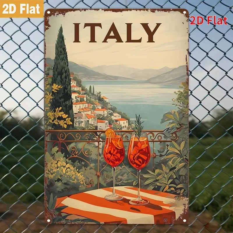 2D Flat,Metal Sign, Seaside Girl Scattering Daisies,Suitable for Home Decoration,Suitable for Garages, Gardens, Streets, Doors
