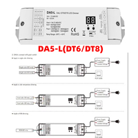 DC12V-48V CV DALI LED Dimmer 5 Channel 5CH*4A 24V Controller Constant Voltage DA5-L(DT6/DT8) For RGBCCT RGB LED Strip Light Tape