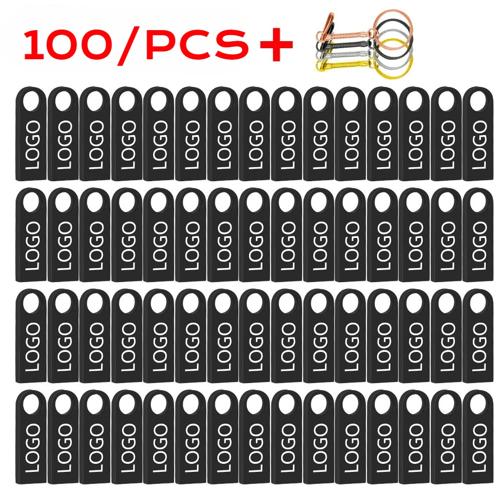 

100PCS Custom LOGO USB 2.0 Flash Drive 128GB 64GB 32GB High speed Pen drive 2GB 4GB 8GB 16GB Memory stick Creative gift U disk