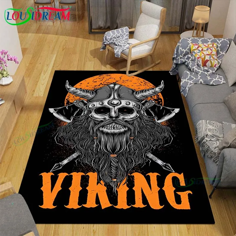 Nordic Viking Mythology Symbols Carpet Room Decor Floor Mats Bedroom Yoga Mat Photography Props Area Rug Birthday Gift