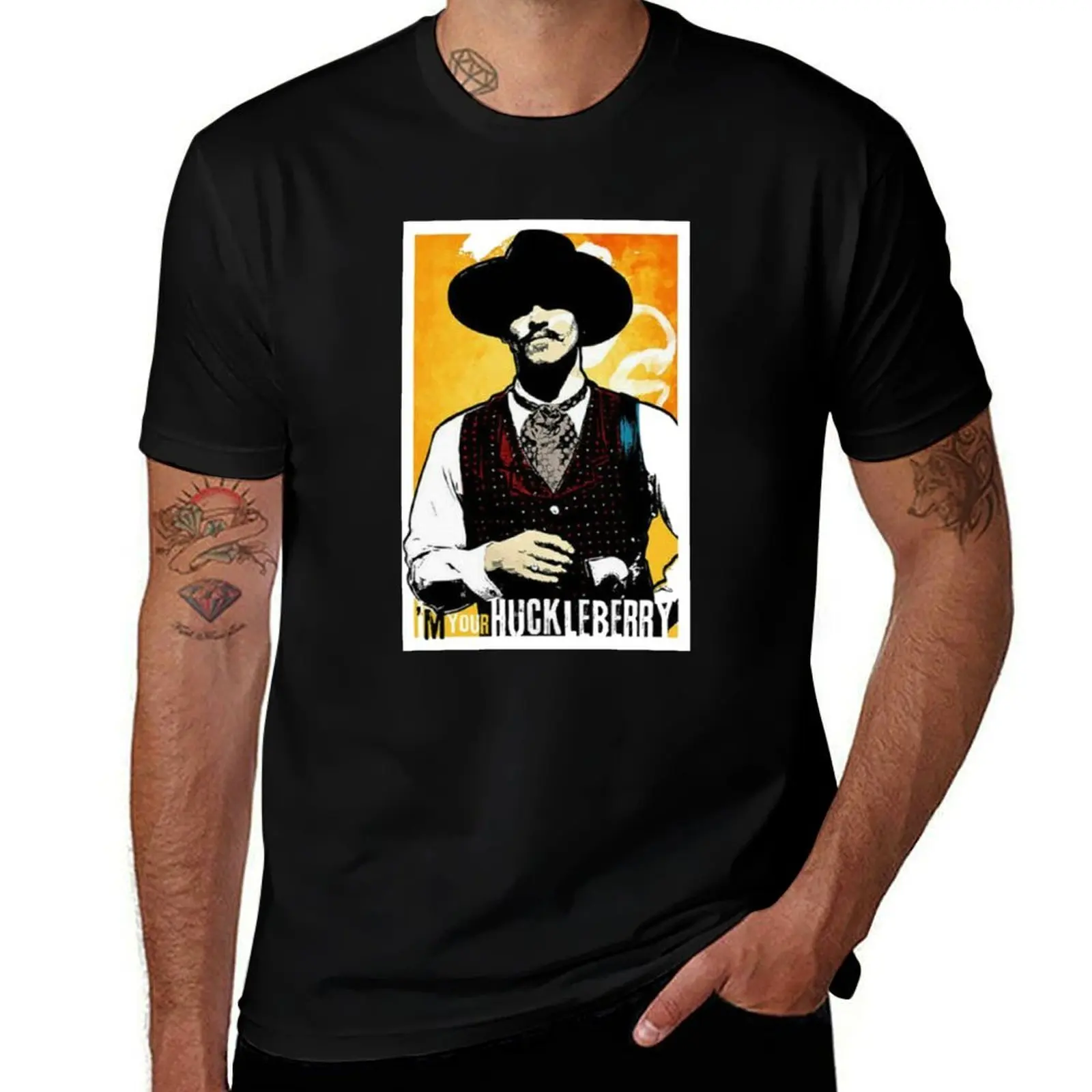 

Doc Holliday Tombstone I'm Your Huckleberry Portrait Paper Poster T-Shirt funny t shirts man t shirt man cotton T-shirt