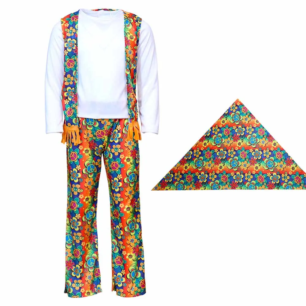 60s 70s Disco Floral Print Dressing Bohemian Hippie Outfit for Kids Costume Halloween Costume for Role Play and Parties view 3