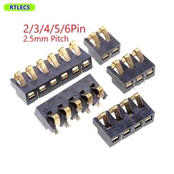 20 Pcs Spring Compression Contact 2.5 mm Pitch 2 3 4 5 6 Pin Male Connector Surface Mount Battery Reflow Solder PCB