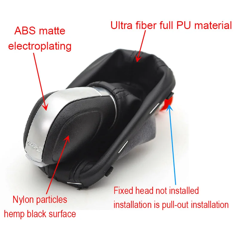 Leather Automatic Gear Shift Knob Dust Cover for VW Tiguan 5N 2012-2015 Golf 6 Jetta MK6 EOS Golf Passat Shifter Stick Lever