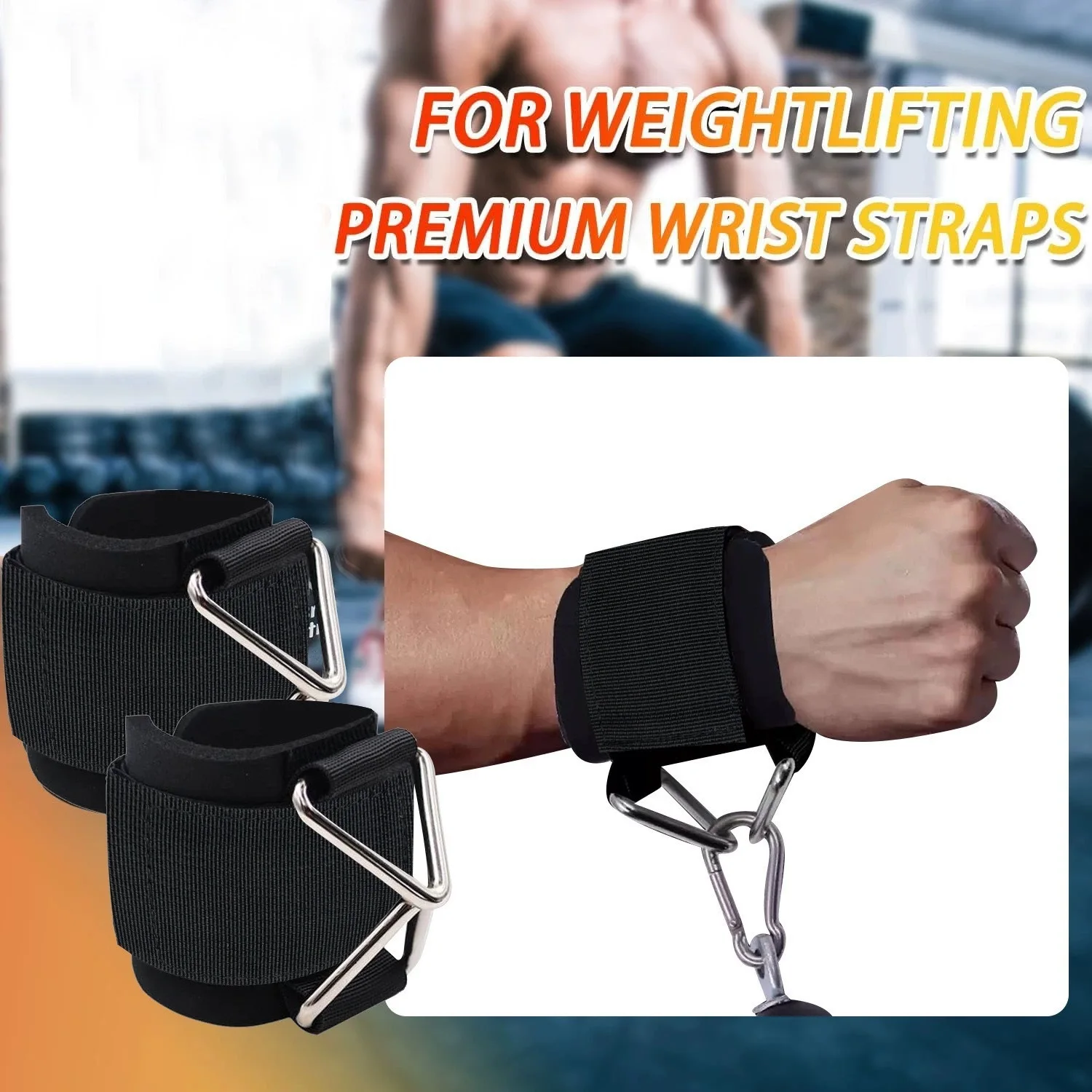 1-2 peças de nova pulseira ajustável para fitness com design antiderrapante |   Equipamento de Alta Resistência, Adequado para Máquinas de Cabo, Levantamento de Peso, Barra Fixa