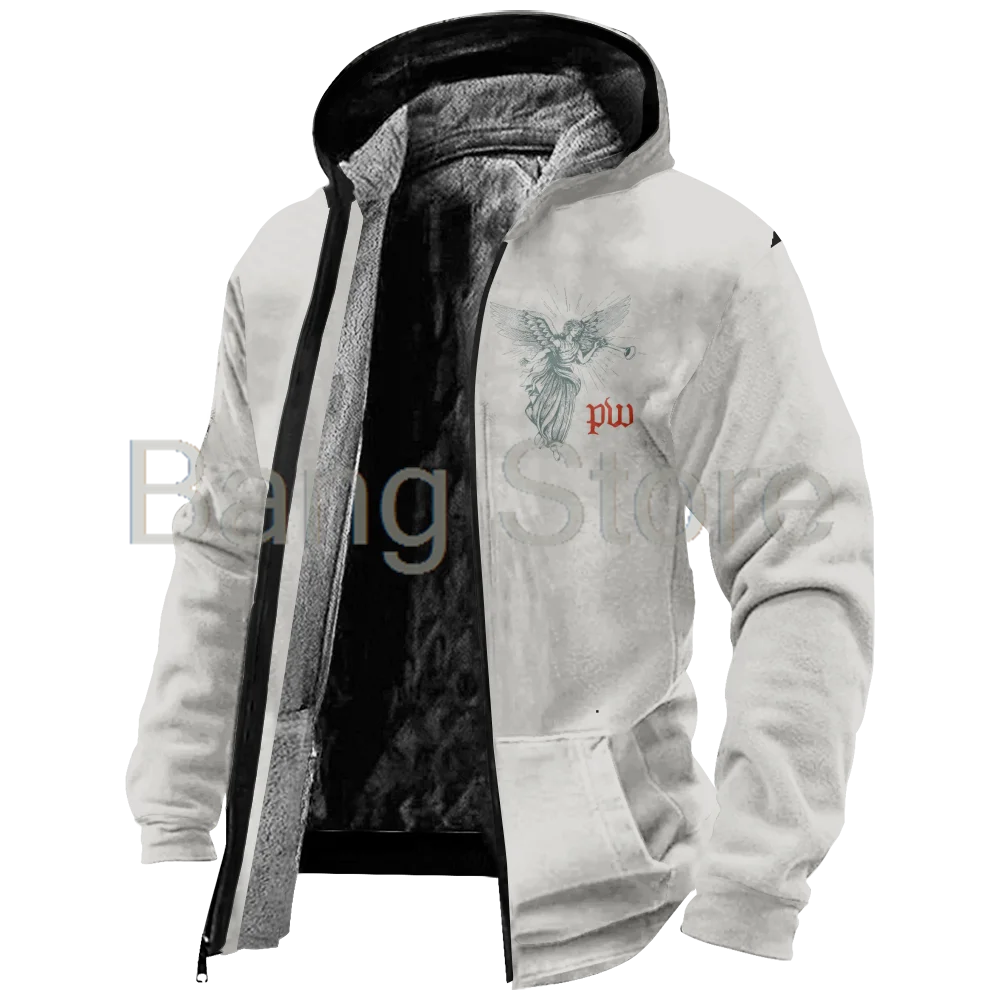 Phil Wickham Glory To God Angels Zipper Jacket Unisex Long Sleeve Thickened Winter Parka Streetwear Coat